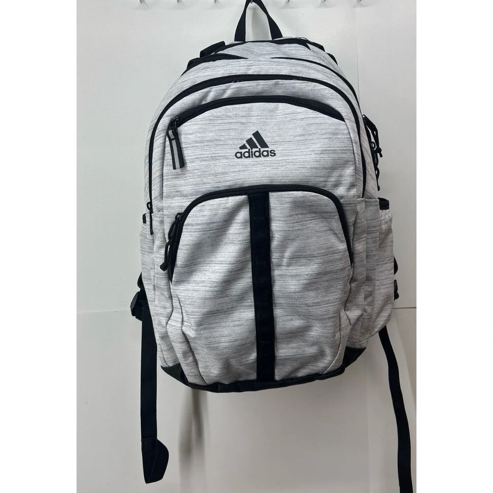 Adidas Prime 7 Backpack (17 inch) Light Gray & Black book bag